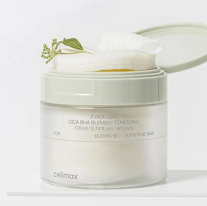 JI WOO GAE CICA BHA BLEMISH TONER PAD [60pcs]