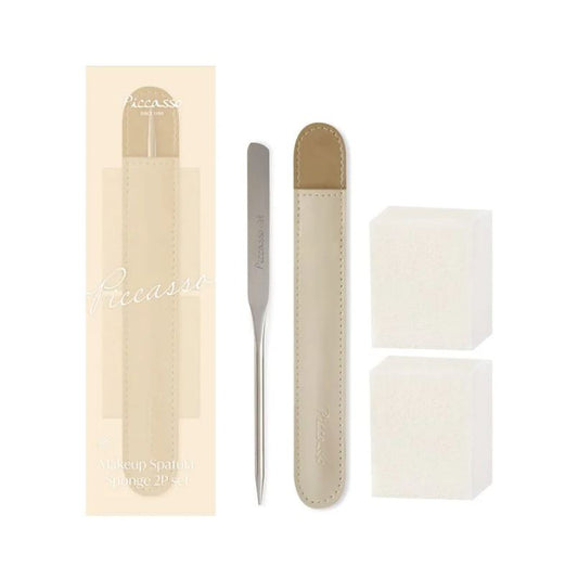 MAKEUP SPATULA SPECIAL SET [+ LATEX SQUARE SPONGE 2PC]