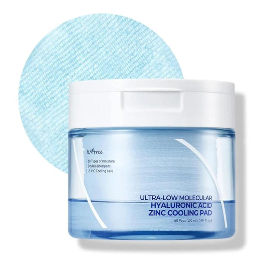 ULTRA-LOW MOLECULAR HYALURONIC ACID ZINC COOLING PAD [60pcs]
